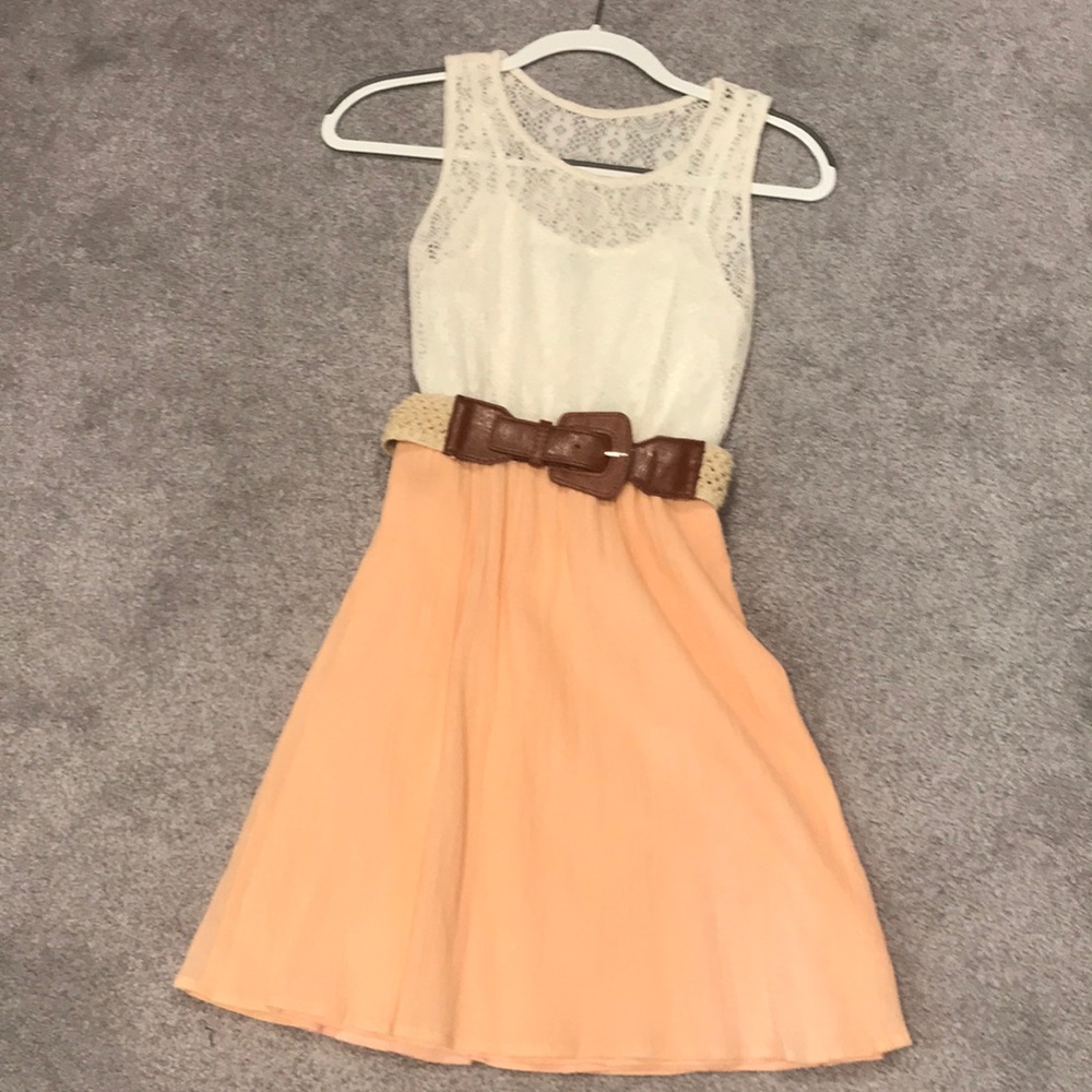 Peach and Ivory Summer Dress